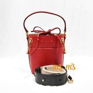 NWT Chloe Mini red Leather Bucket Bag Crossbody